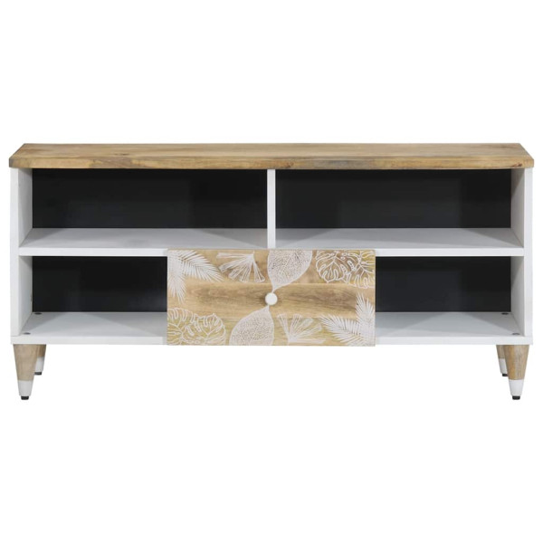 Mueble de TV madera maciza de mango 100x33.5x46 cm M 2