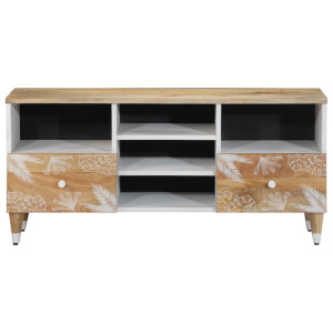 Mueble de TV madera maciza de mango 100x33.5x46 cm H