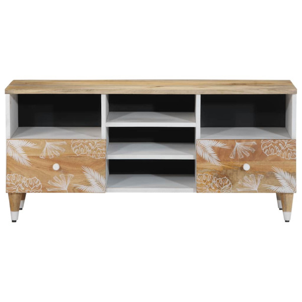 Mueble de TV madera maciza de mango 100x33.5x46 cm M 2