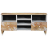 Mueble de TV madera maciza de mango 100x33.5x46 cm 2