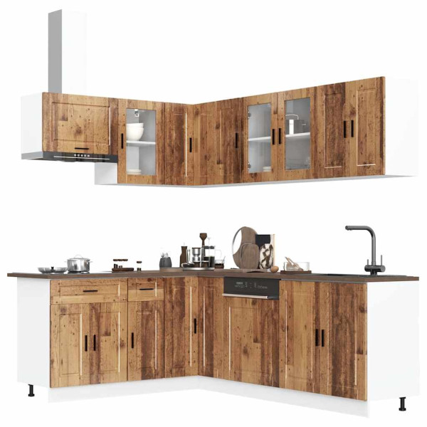 Mueble cocina Porto madera vieja 11 pzas madera contrachapada D