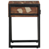 Mesa lateral multicor 35x35x50 cm madeira maciça recuperada 4