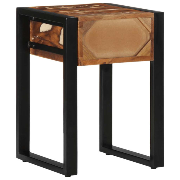 Mesa auxiliar multicolor 35x35x50 cm madera maciza reciclada M 5