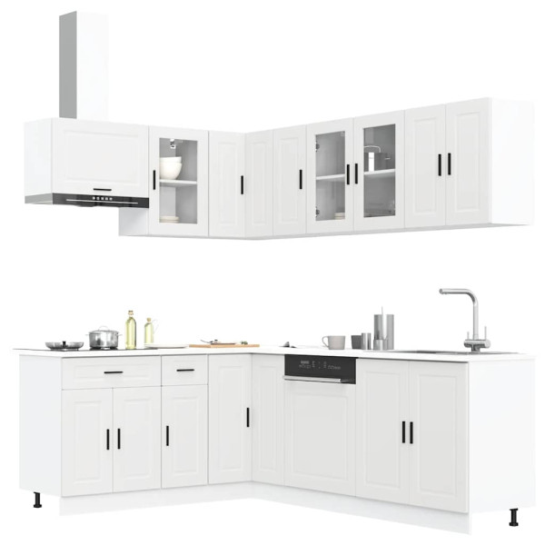 Mueble de cocina Porto blanco 11 piezas madera contrachapada D
