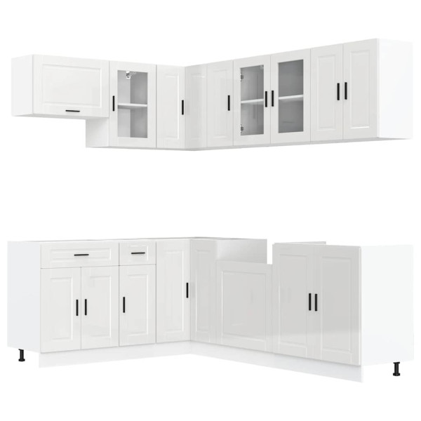Mueble cocina Porto blanco brillo 11 pzas madera contrachapada M 2