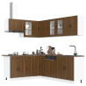 Mueble cocina Porto roble marrón 11 pzas madera contrachapada 1