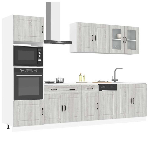 Mueble cocina Kalmar sonoma gris 7 pzas madera contrachapada D