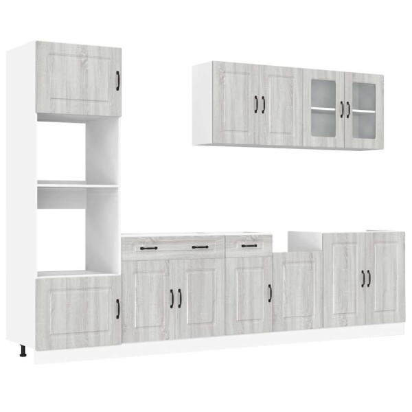 Mueble cocina Kalmar sonoma gris 7 pzas madera contrachapada M 2