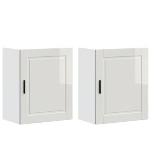 Armários parede cozinha 2 pcs Porto branco brilhante H