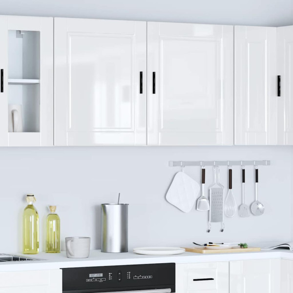 Armarios pared para cocina 2 uds Porto blanca alto brillo M 4