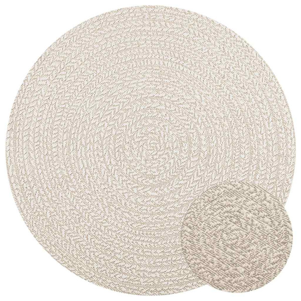 Alfombra ZIZUR aspecto yute interior/exterior crema Ø 120 cm D