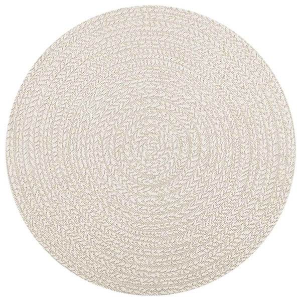 Alfombra ZIZUR aspecto yute interior/exterior crema Ø 120 cm M 3