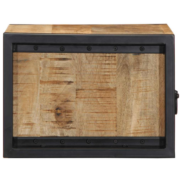 Mesitas de noche 2 piezas 40x35x25cm madera maciza rugosa mango M 3