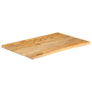 Tampo de mesa com borda natural madeira de manga maciça 90x60x3,8 cm H