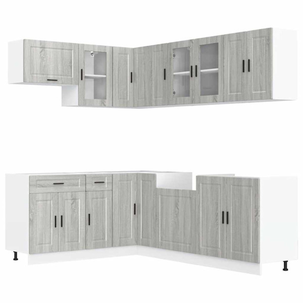 Mueble cocina Porto sonoma gris 11 pzas madera contrachapada M 2