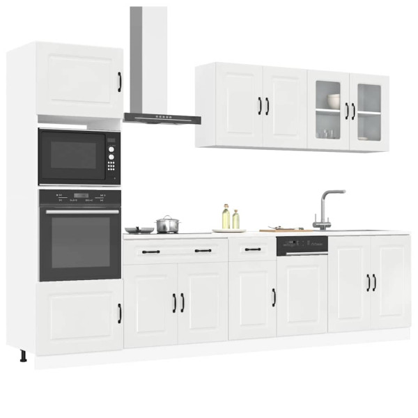 7 peças armário de cozinha conjunto Kalmar branco brilhante D