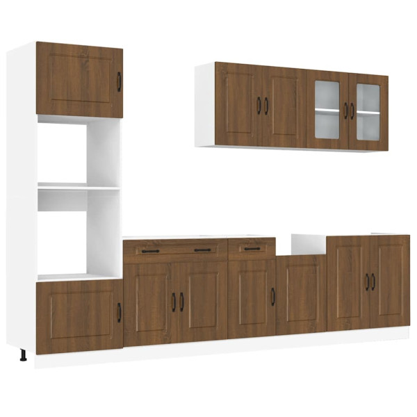 Mueble cocina Kalmar roble marrón 7 pzas madera contrachapada M 2