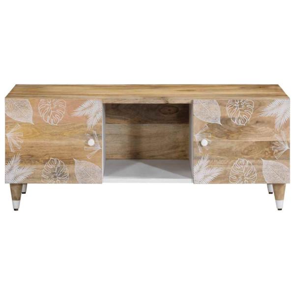 Mesa de centro de madera maciza mango 100x54x40 cm M 2