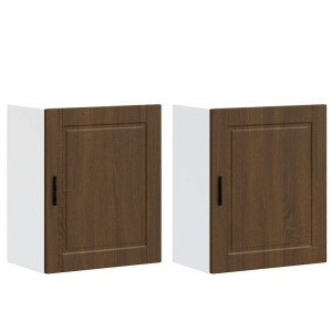 Armários parede cozinha 2 pcs Porto madeira carvalho castanho H