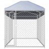 Perrera de exterior con toldo 382x192x225 cm 2