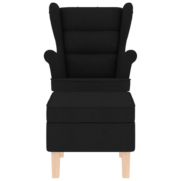 Sillón mecedora con taburete tela negro M 4