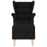Sillón mecedora con taburete tela negro 4