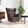 Silla mecedora de tela marrón oscuro 74x90x102 cm 3