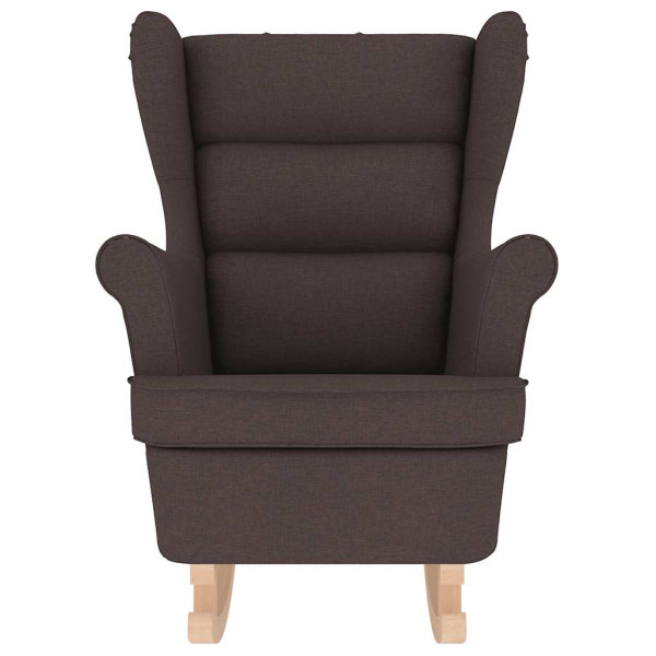 Silla mecedora de tela marrón oscuro 74x90x102 cm M 4