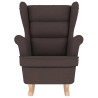 Silla mecedora de tela marrón oscuro 74x90x102 cm 4