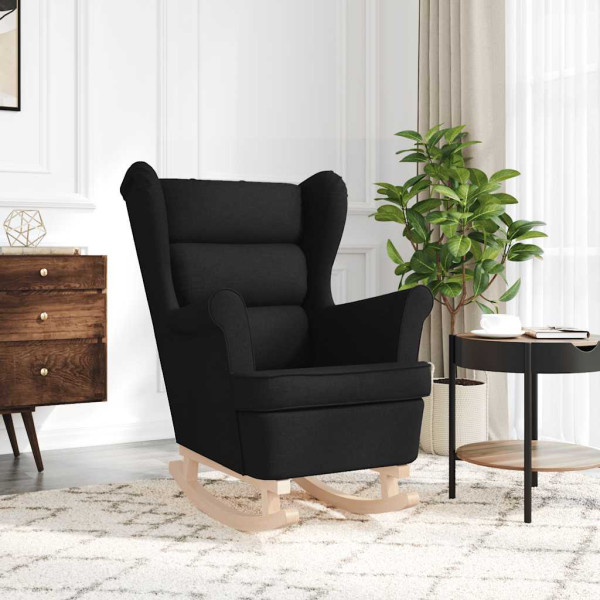 Silla mecedora de tela negro 74x90x102 cm M 3