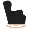 Silla mecedora de tela negro 74x90x102 cm 5