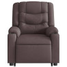 Sillón masaje eléctrico reclinable elevable tela marrón oscuro 5