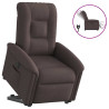 Sillón eléctrico reclinable elevable de tela marrón oscuro 1