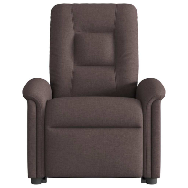 Sillón eléctrico reclinable elevable de tela marrón oscuro M 5