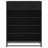 Zapatero de madera de ingeniería y metal negro 75x38x97.5 cm 4