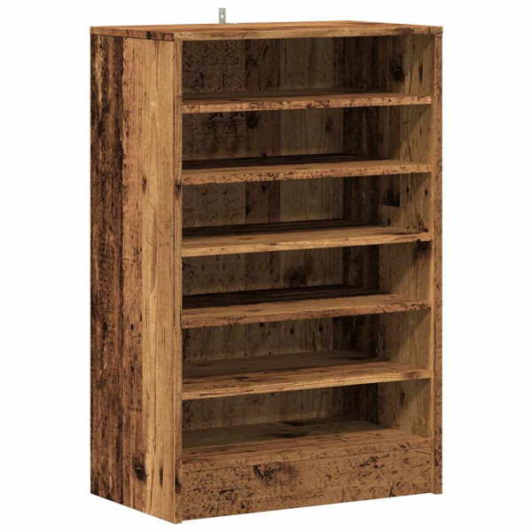 Mueble zapatero madera ingeniería madera envejecida 60x35x92 cm M 2