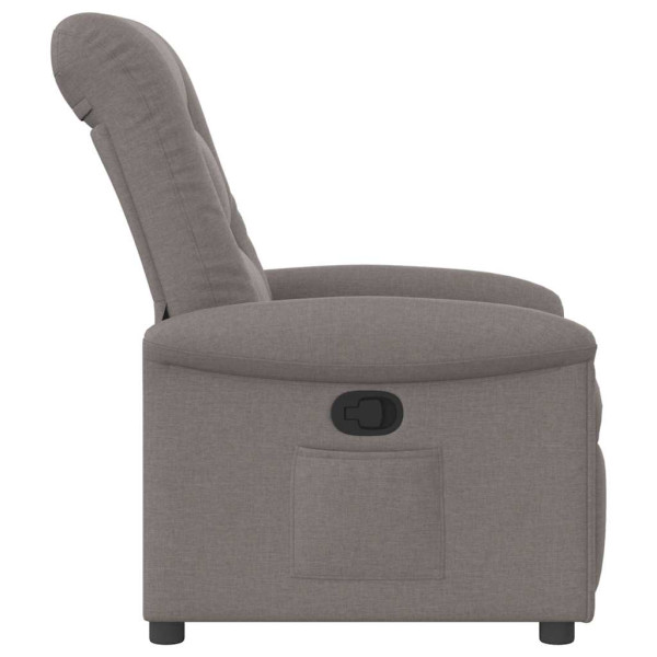 Sillón reclinable de tela gris taupe M 4