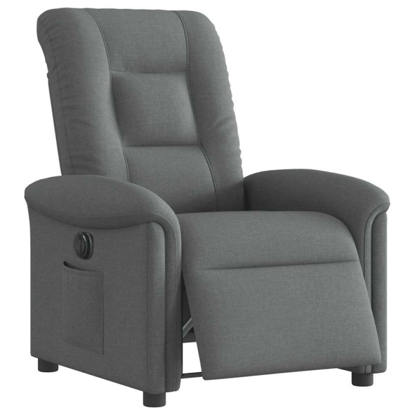 Sillón reclinable eléctrico de tela gris oscuro M 3