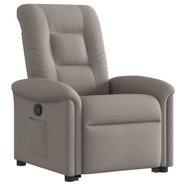 Sillón reclinable elevable tela gris taupe M 3