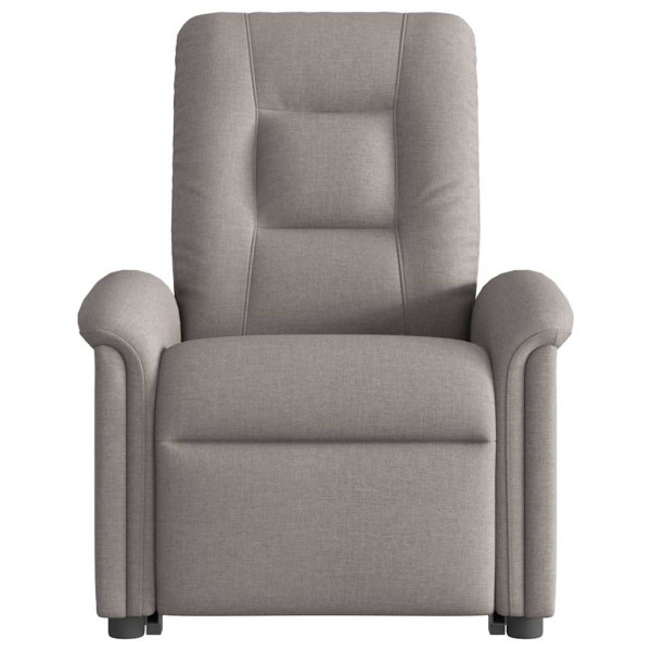 Sillón reclinable elevable tela gris taupe M 4