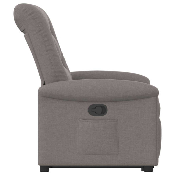 Sillón reclinable elevable tela gris taupe M 5