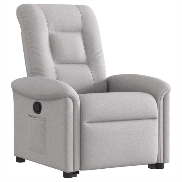 Sillón reclinable elevable de tela gris nube M 3