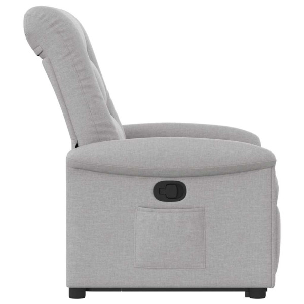 Sillón reclinable elevable de tela gris nube M 5