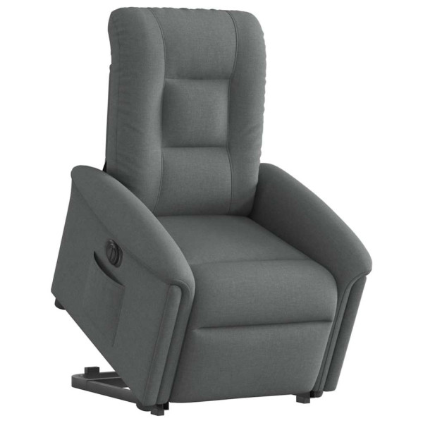 Sillón eléctrico reclinable elevable de tela gris oscuro M 2