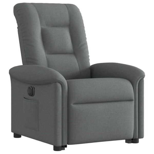 Sillón eléctrico reclinable elevable de tela gris oscuro M 4