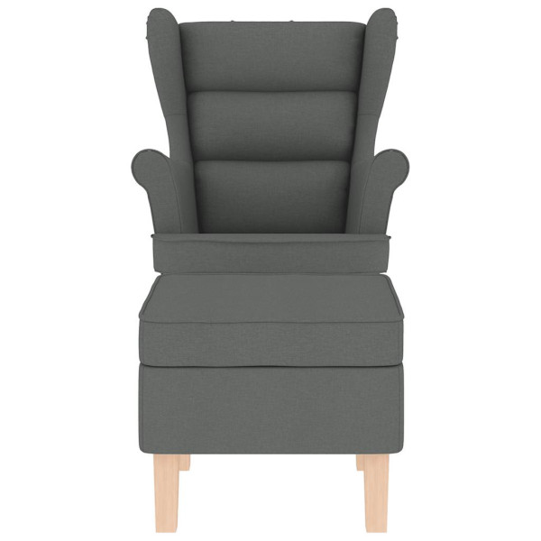 Sillón mecedora con taburete tela gris oscuro M 4