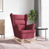 Silla mecedora de tela rojo vino tinto 74x90x102 cm 3