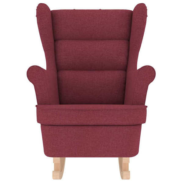 Silla mecedora de tela rojo vino tinto 74x90x102 cm M 4