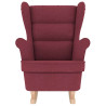Silla mecedora de tela rojo vino tinto 74x90x102 cm 4