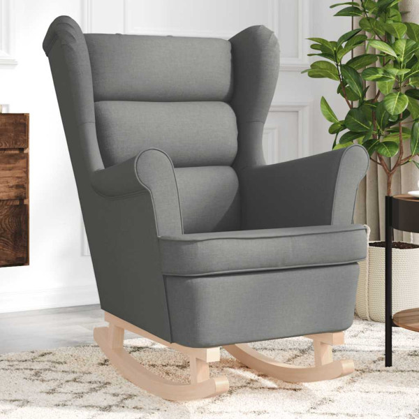 Silla mecedora de tela gris oscuro 74x90x102 cm D